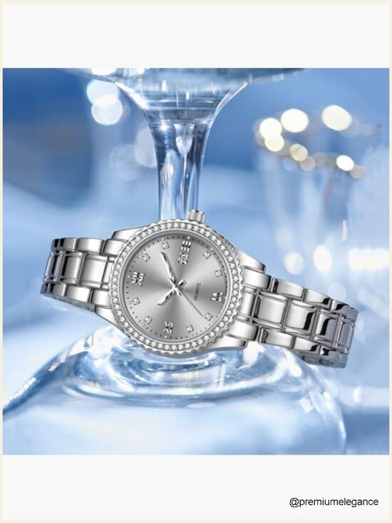 Luxury Diamond Quartz Wrist Watch with Date Waterproof Ladies Dress Casual main image 6